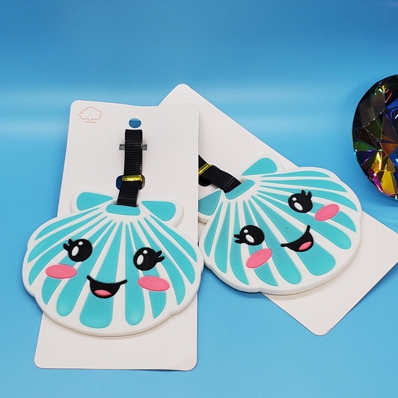 Smiling seashells luggage baggage id tag for backpacks travel suitcases - Picture 3 of 5